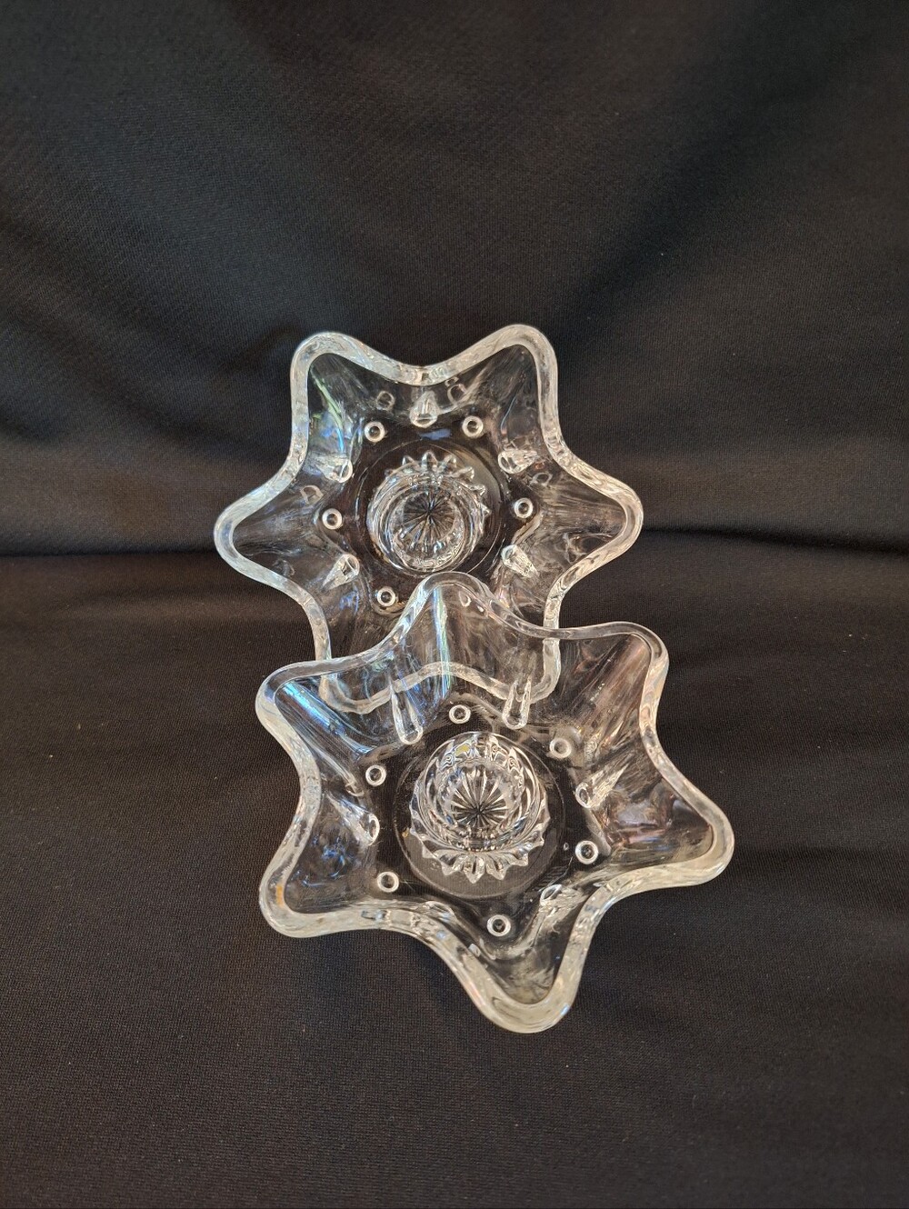 Vintage Glass Star Candle Holders